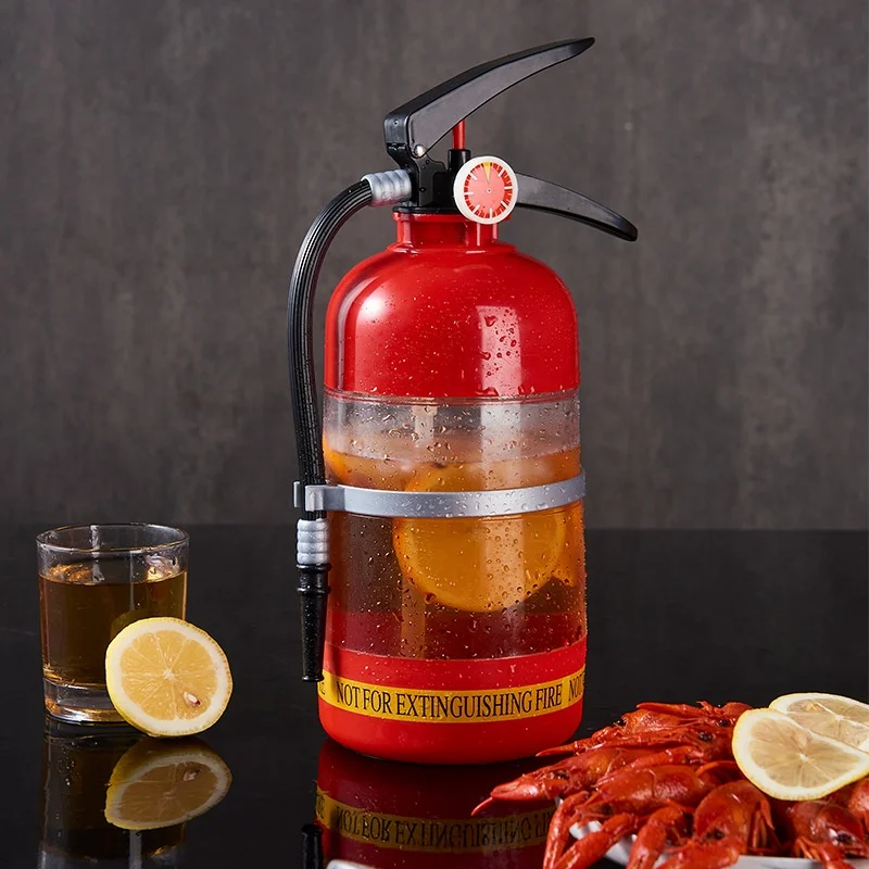Fire Extinguisher Drinking Portable Barrel Plastic Game Glass Beverage Beer Drink Dispensers for Adults Party