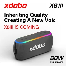 XDOBO X8 III 60W Portable Loud Wireless Stereo Speaker with Rich Bass and Colorful Lights TWS Pairing EQ Mode Outdoor Speaker