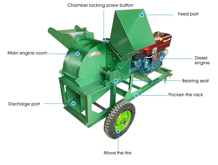 High Productivity Multifunctional Automatic Small Wood Branch Crusher Machine Wood Crusher Machine