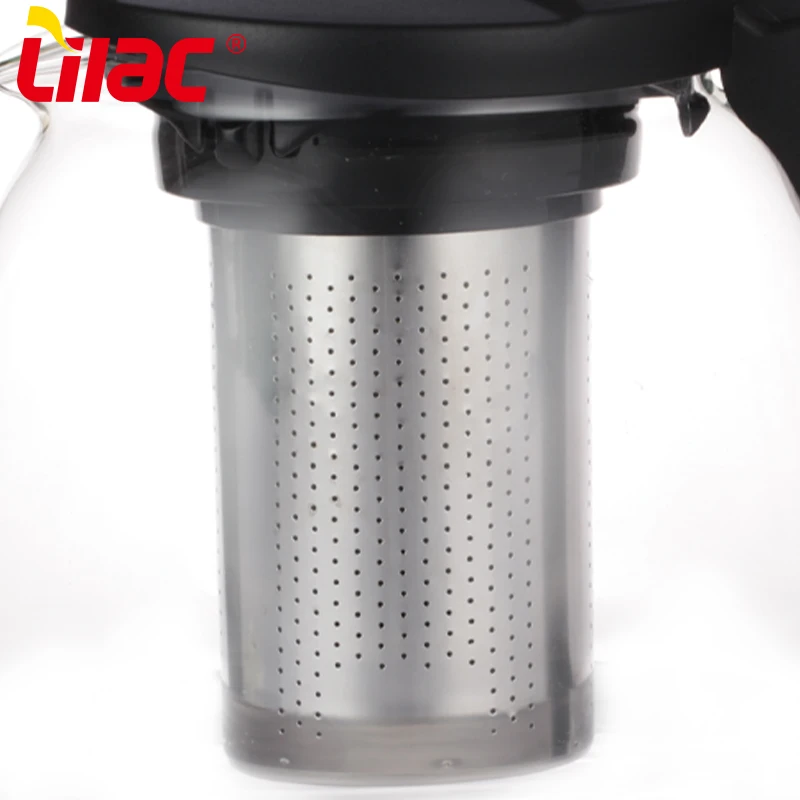 Lilac BSCI SGS LFGB 850ml glass tea pots and separation infusion design tea set gung fu glass teapot for commercial