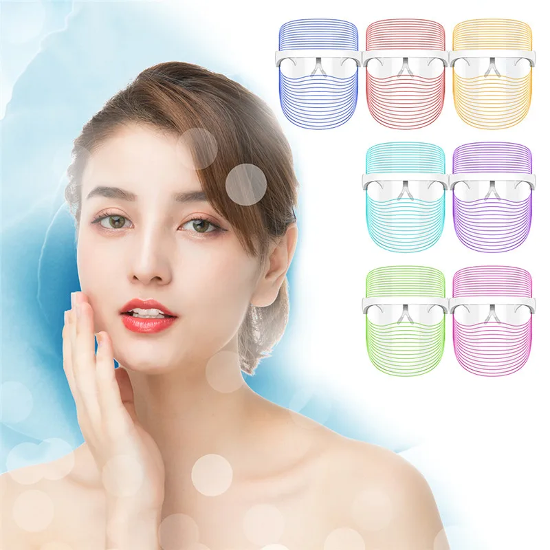 7 Colors Led Facial Mask Beauty Skin Rejuvenation Anti-Anging Anti-Wrinkle led Light Mask Wrinkle Acne Removal