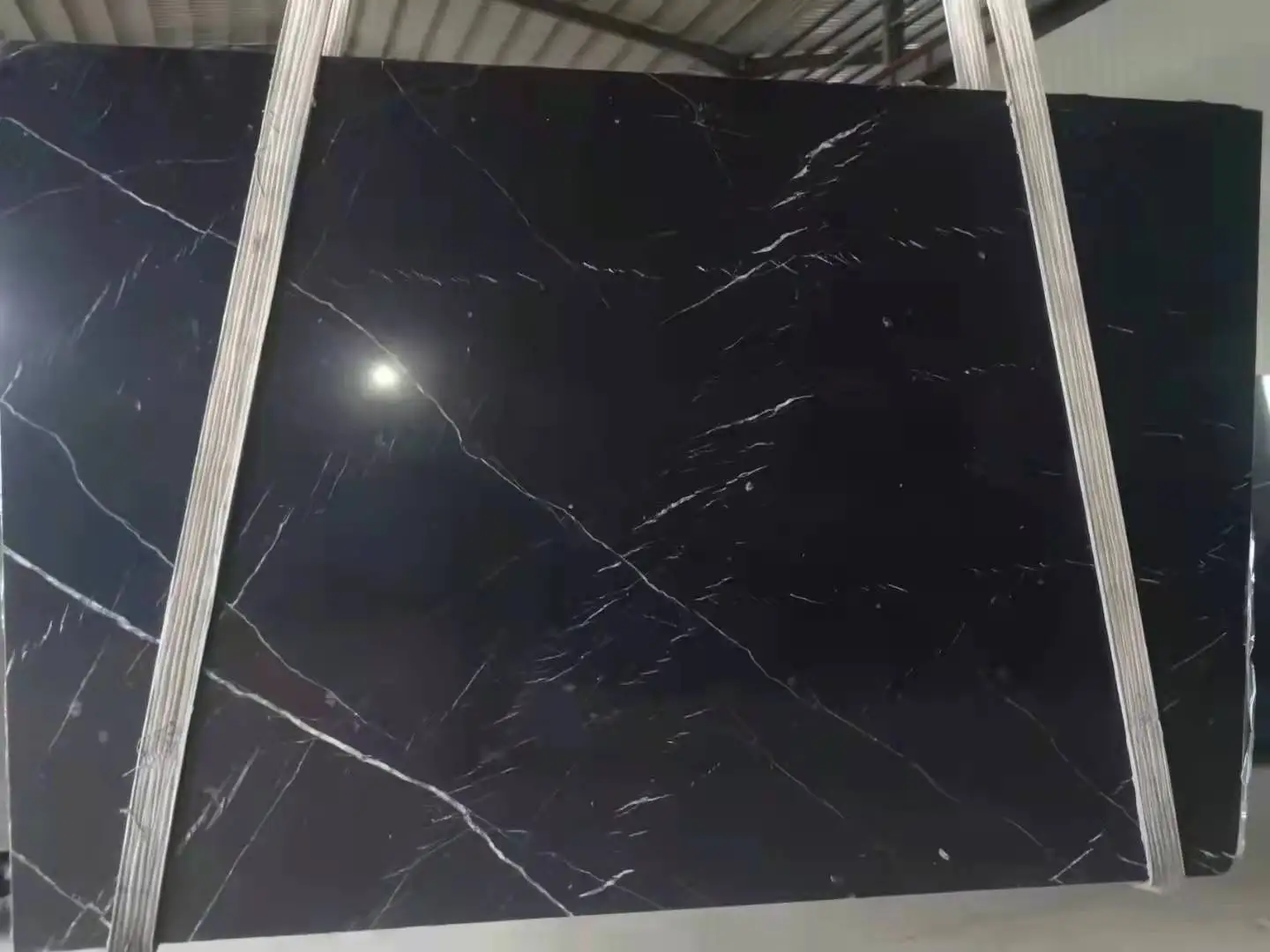 Natural Polished Stone Chinese Marble Slab And Tiles Black Marquina Nero Marquina