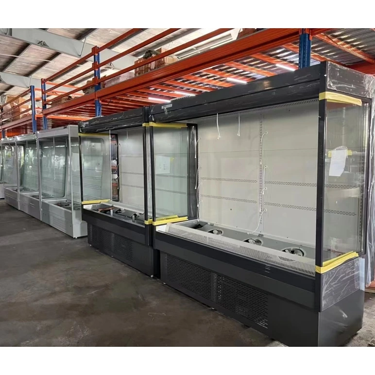 Supermarket 2.5m Large Refrigerated Showcase for Fruit Vegetable Display Freezer Chiller Commercial Air Curtain Refrigerator