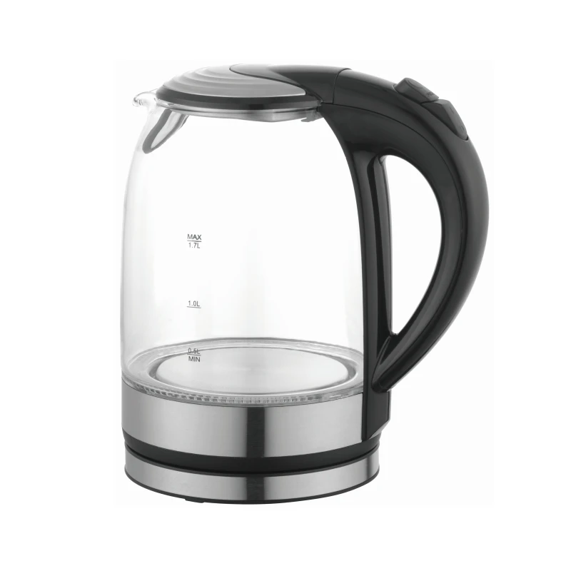 Fashion Design Kitchen Appliances  1700ml Electric Kettle With Borosilicate Cordless Glass Body Water Boiling Kettle