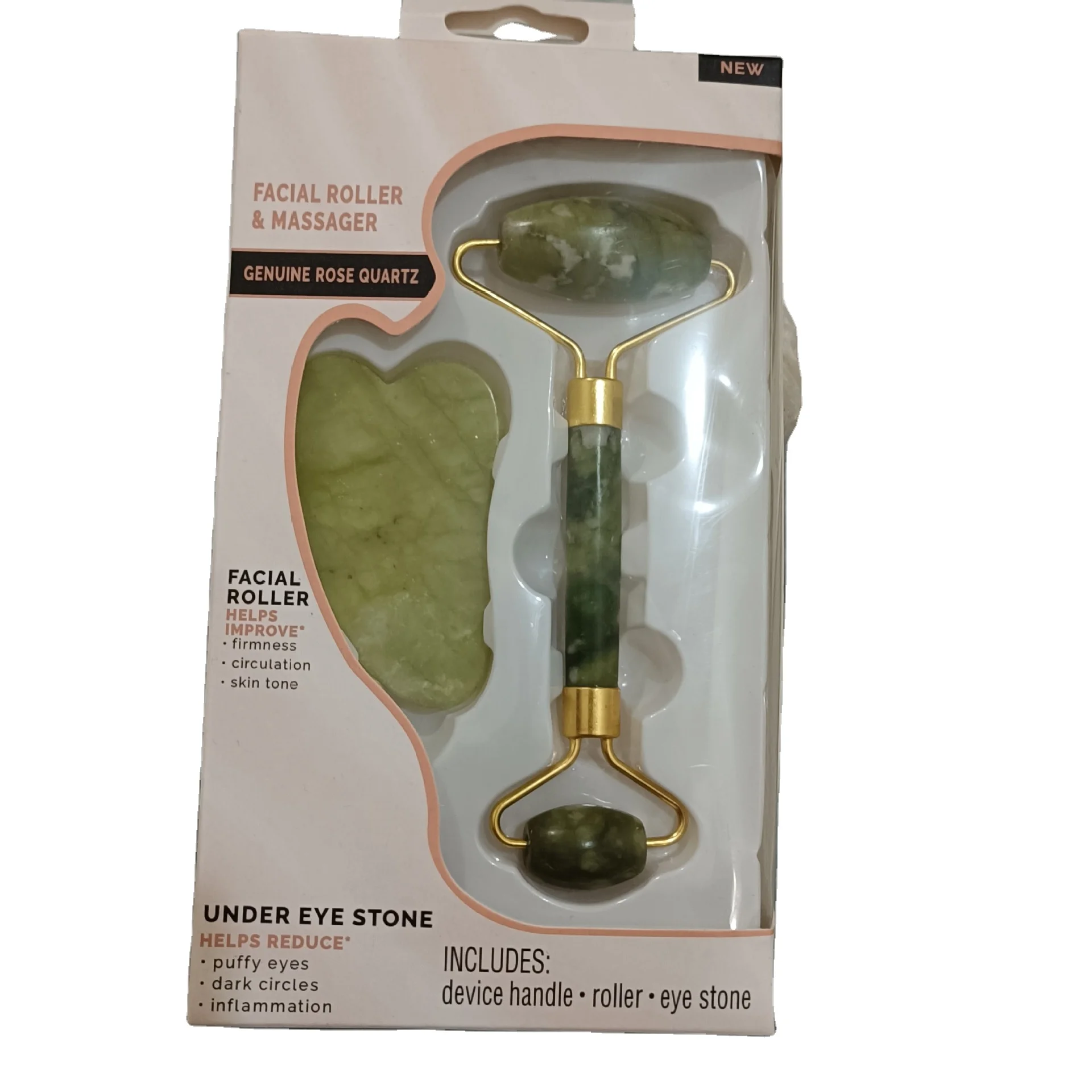 Beauty equipment Gua Sha and Roller in Box Thin Face Massager Lifting Tools Slim Facial Gua Sha jade Stone Beauty Care Set