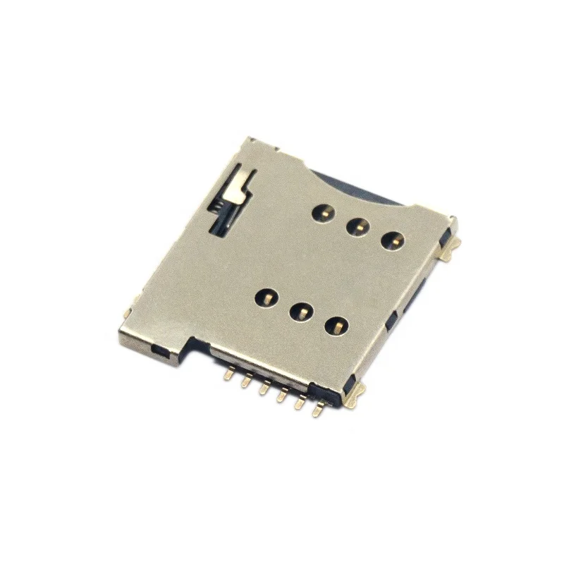Micro sim card adapt  push push SMT type H=1.35 6 pin Slot socket Connector