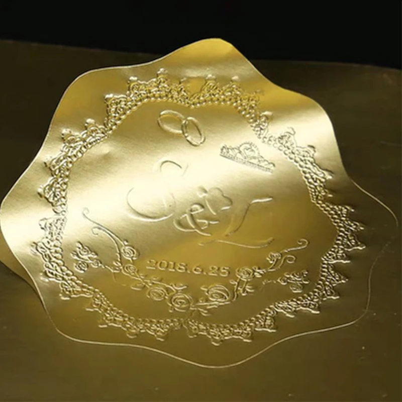 Custom Business Eco Friendly Logo Labels Gold Foil Sticker High Quality Emboss Logo Paper Sticker