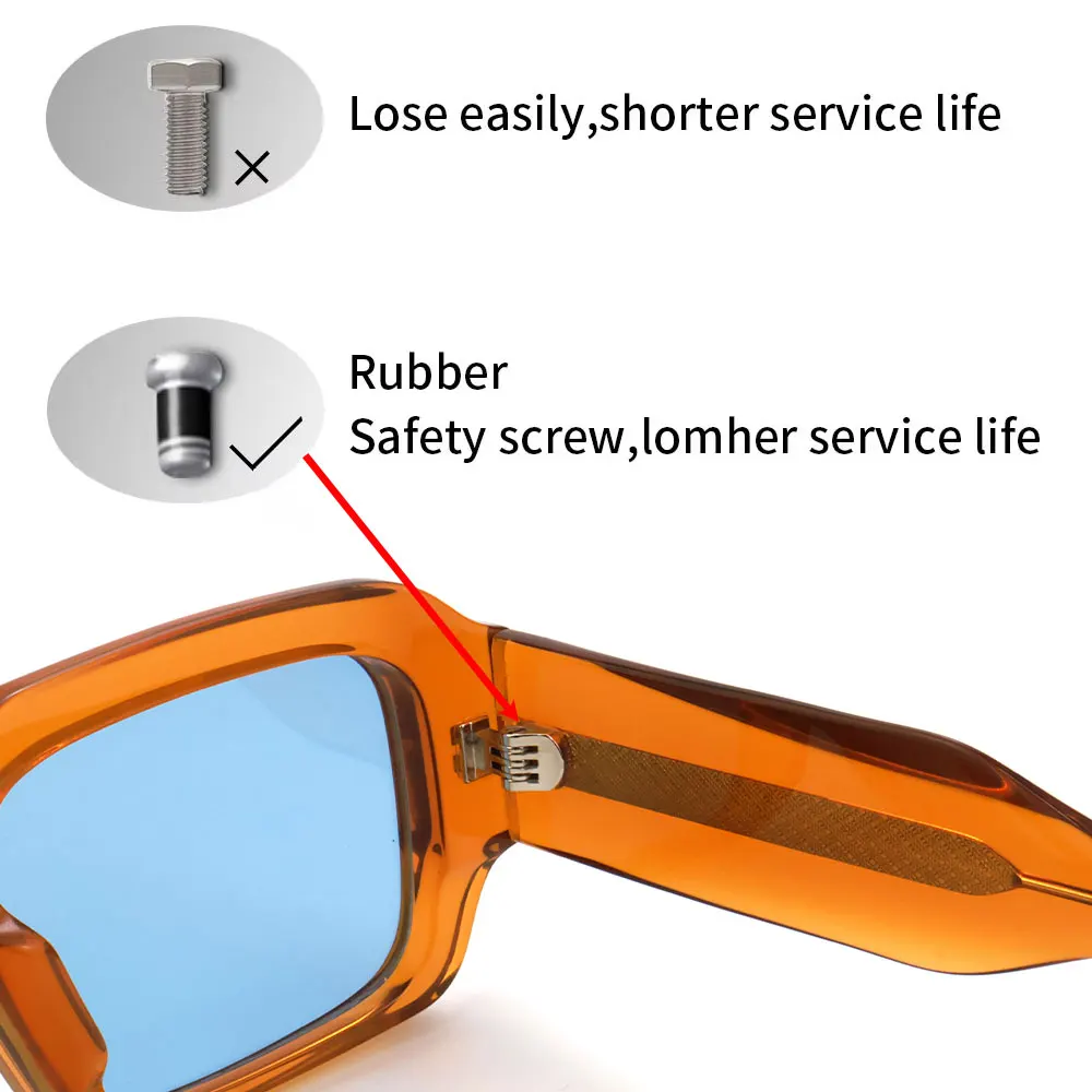 MLM High Quality Polarized Acetate Sunglasses Mens Women Custom Logo Luxury Thick Square Frames Rectangle TAC Sun Glasses