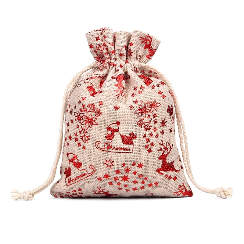 Custom Merry Christmas Santa Gift Storage Drawstring Bag