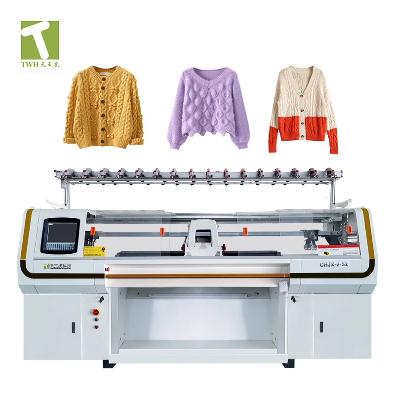 TWH high speed high quality double system computerized jacquard flat knitting machine