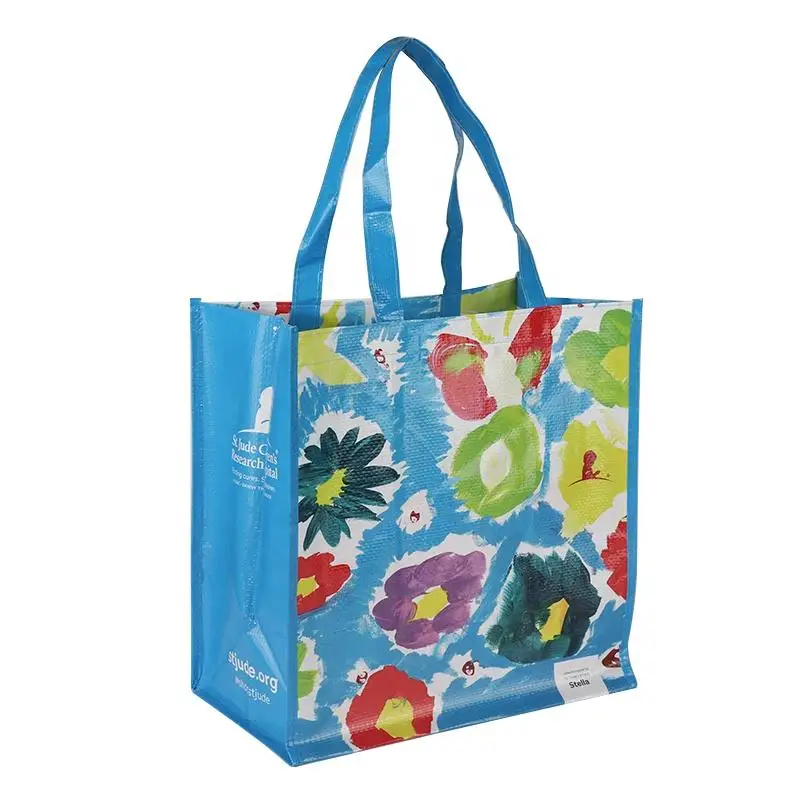 High Quality Flower Design Fashion Supermarket Shopping Bags Waterproof Pp Non Woven Laminated Bag Pp Non Woven Gift Bags