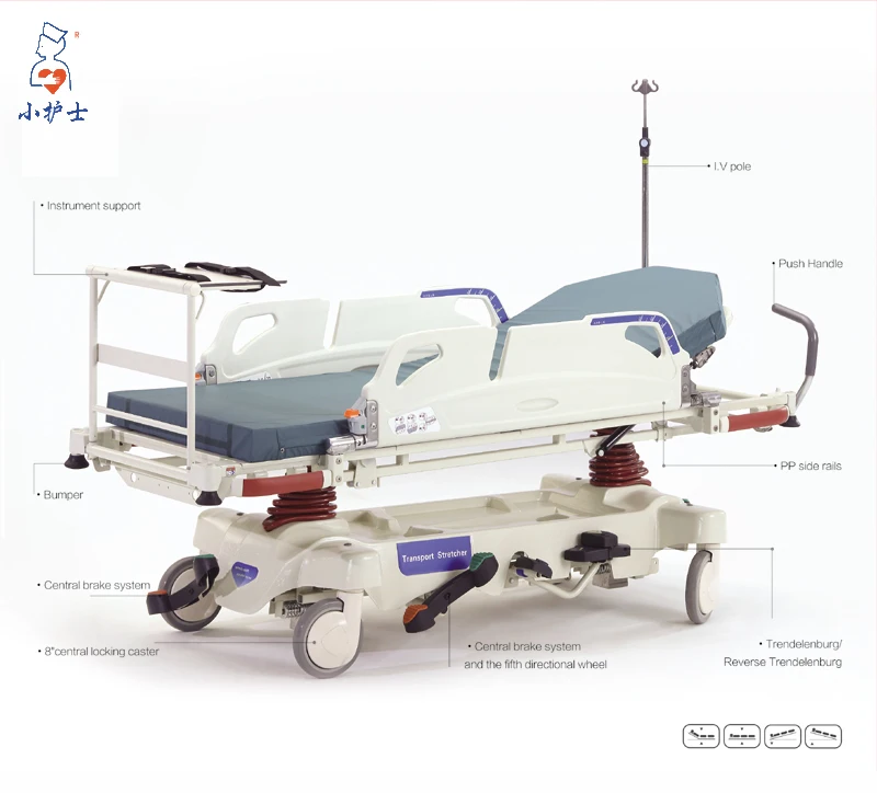 E-8 Hospital medical stretcher Hospital hydraulic emergency patient transfer stretcher