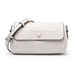Wholesale custom logo print genuine leather handbag for women luxury elegant crocodile barrel bags