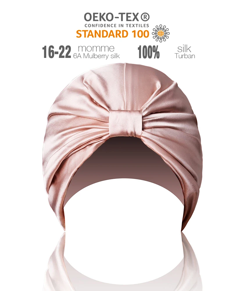 brief and Convenience Stitch 100% real silk turban For Curly Braided Hair Silk Turban