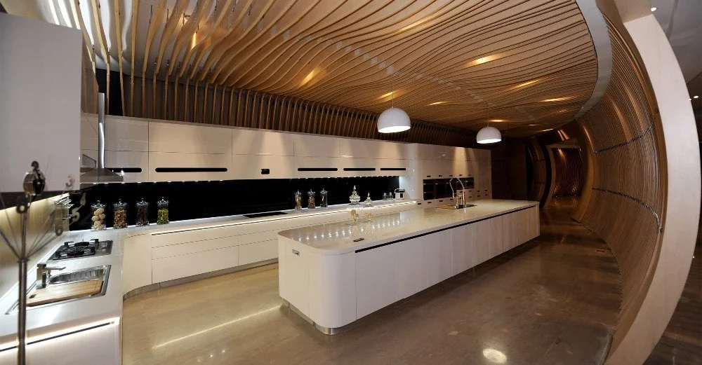 2021 New Design Modern White High Gloss Lacquer Modular Kitchen Cabinet  for home furniture worker jobs