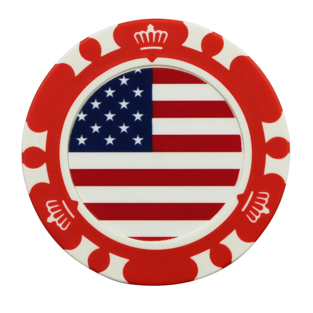 Best Quality Stickers Clay Chip Golf Ball Marker Poker Chips Custom golf poker chip