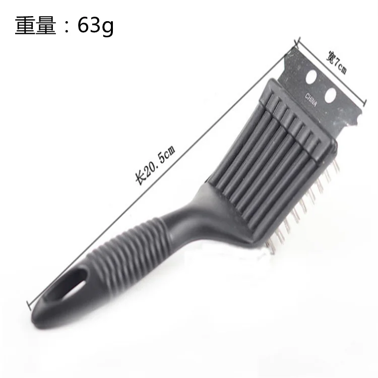 BBQ Cleaning Brush Grill Brush and Scraper Strong Plastic Handle BBQ Copper Wire Barbecue Cleaning Brush Black Color