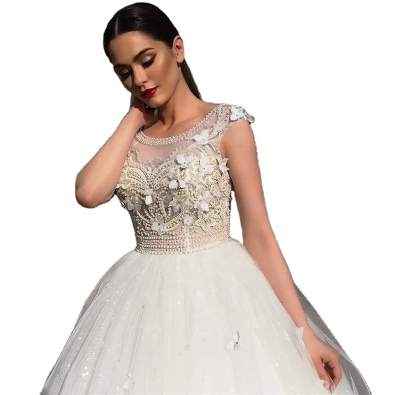 2023 Heavy Beaded Bridal Gown New Ball Gown Wedding Dress Lace Bridal Dress Plus Size Wedding Gown Africa Wedding Dress A192