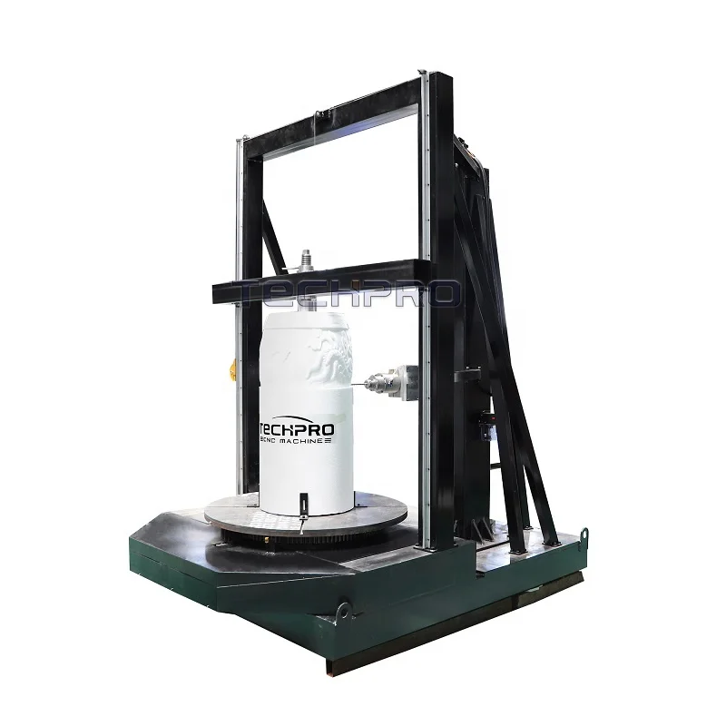 Heavy Type 1212 Marble Carving Cnc Router Stone Machine with Vertical Rotary to Engraving Stone
