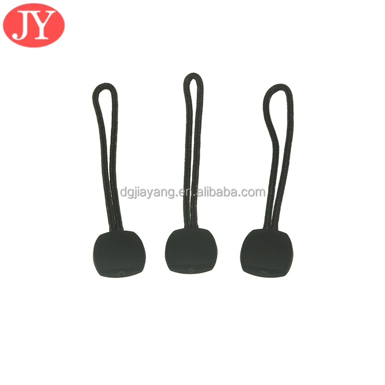 custom new design nice price rubber zipper puller custom jacket pvc zipper drawstring puller slider zipper for handbag hardware