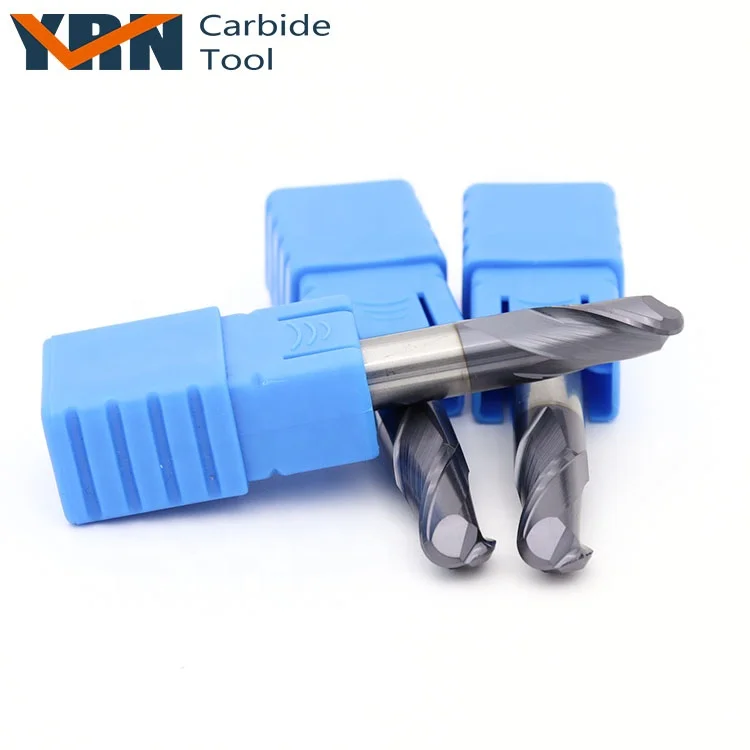 YRN Endmill Solid 1 mm Carbide 2 Flute Ball Nose End Mill For Wood