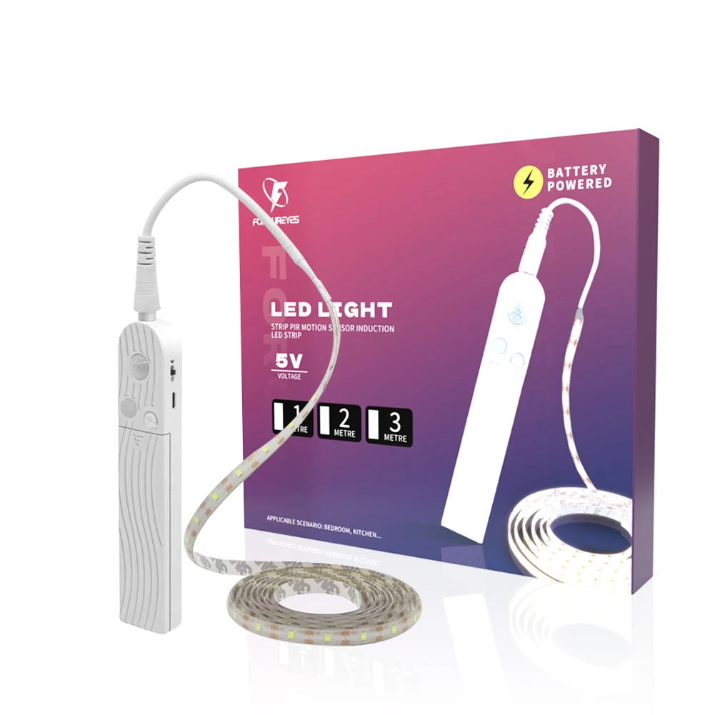 1m2m3m Usb Led Strip Lights PIR Motion Sensor Induction Waterproof 2835SMD Battery Kitckhen Cabinet Under Bed Lamp Tape for Room