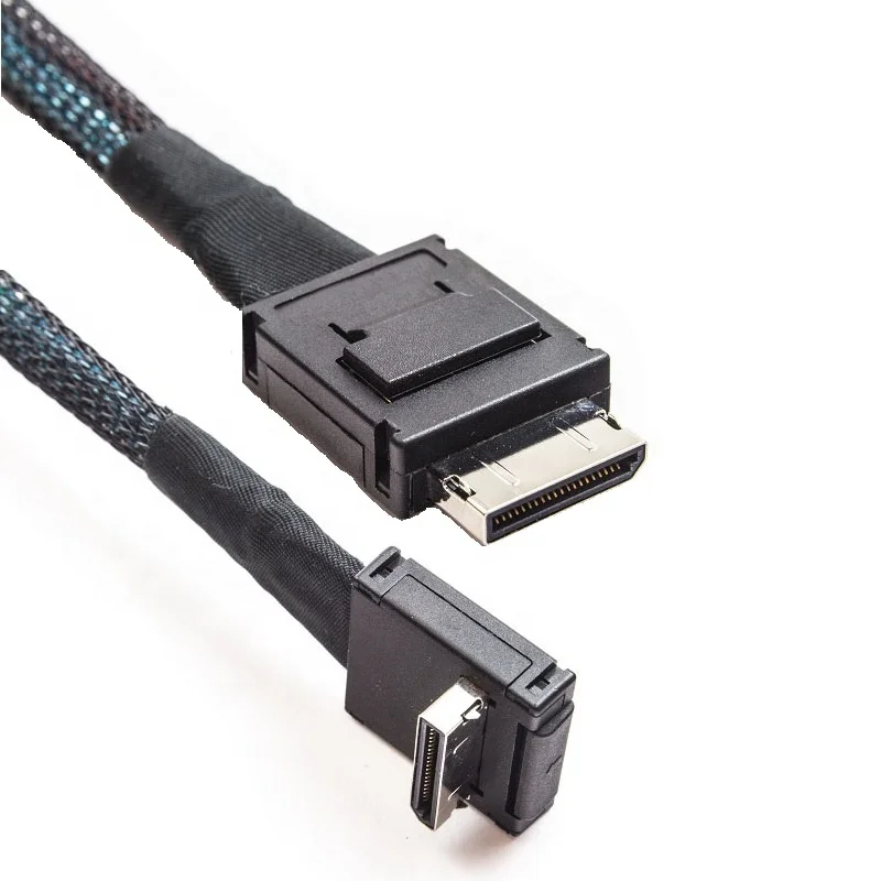 Oculink 4i cable SFF-8611 PCIe Gen4 Straight to 90 degree Cable Assembly  0.31M