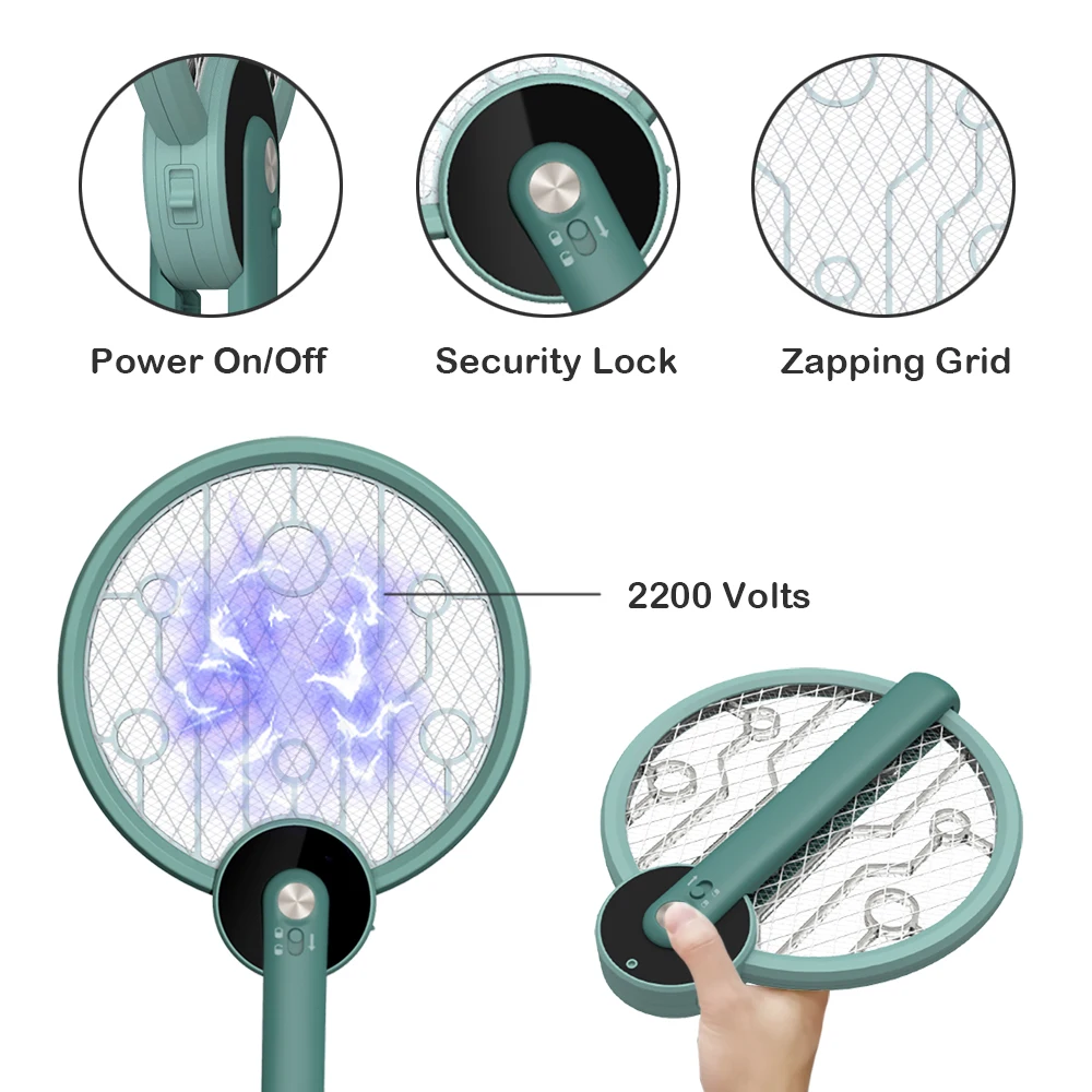 
Vissko Foldable mosquito trap lamp Rechargeable Electric mosquito swatter electric fly swatter 