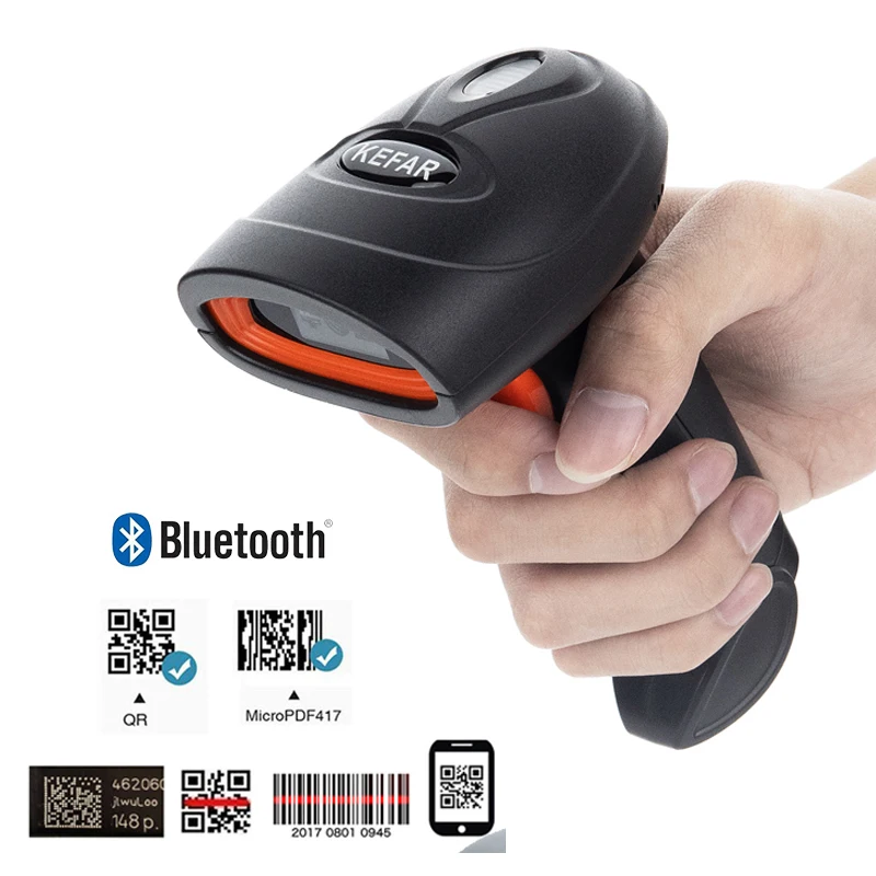 KEFAR H4W Wireless Handheld Wired Barcode Scanner 1D 2D QR Codes Reader PDF417 Support for Logistic Retail Store Supermarket