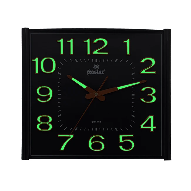 
Creative simple square metal luminous living room mute wall clock 