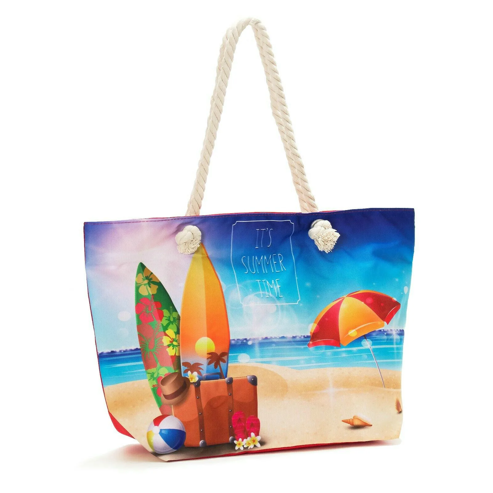 Wholesale Women Thick  Fabric Long Strap Big Shoulder Beach Canvas Tote Bag With Rope Handle