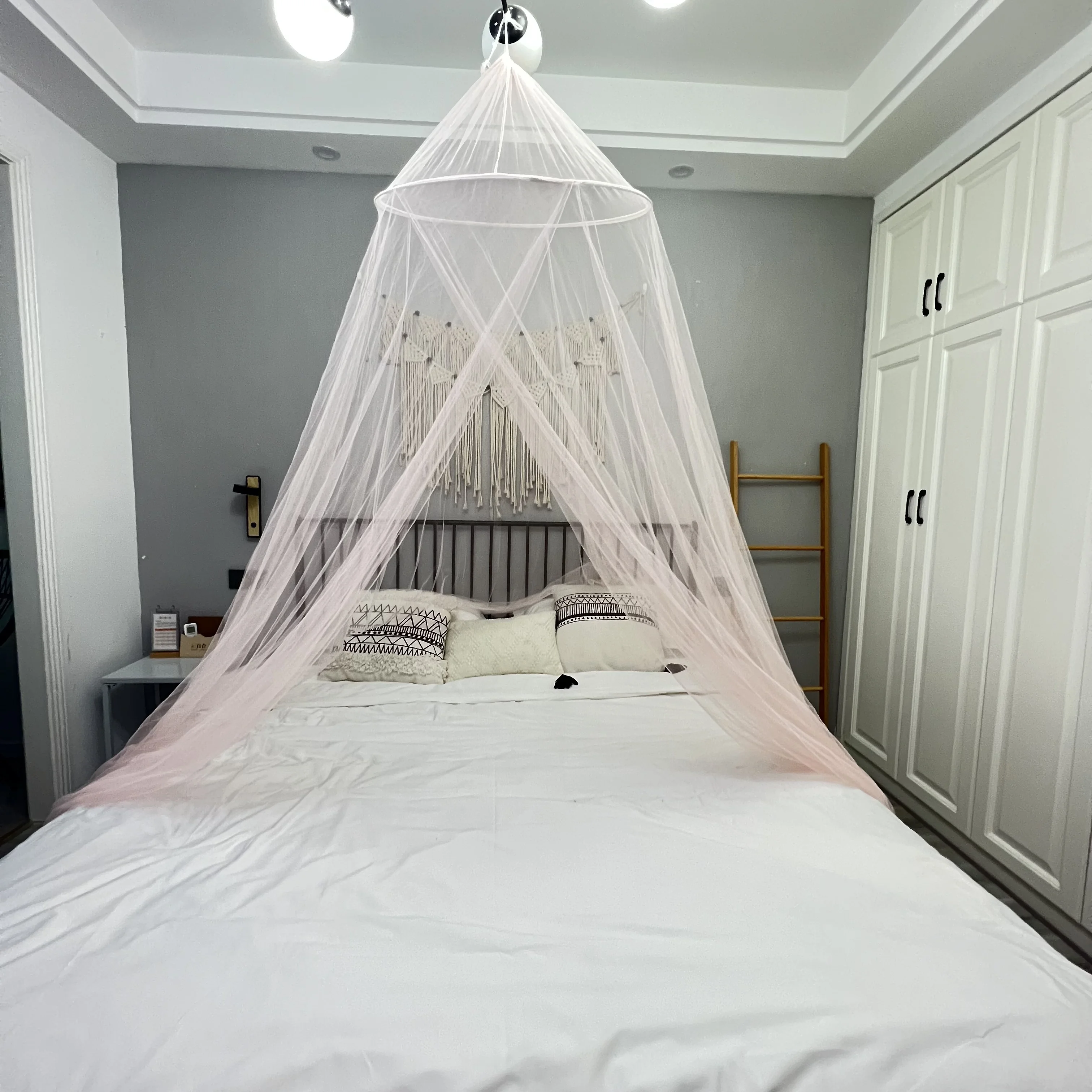Black Pink White Mosquito Net & Bed Canopy Foldable Conical Steel Frame Simple Classic Beds Mosquito Net