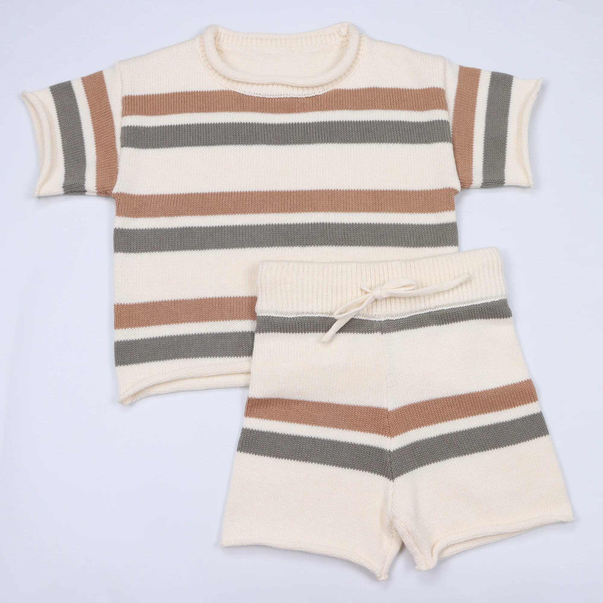 Kid Chunky Knit Sweater Baby Girls Cotton Sweaters Knitted Custom Baby Knitting Sweater Sets Manufacturing