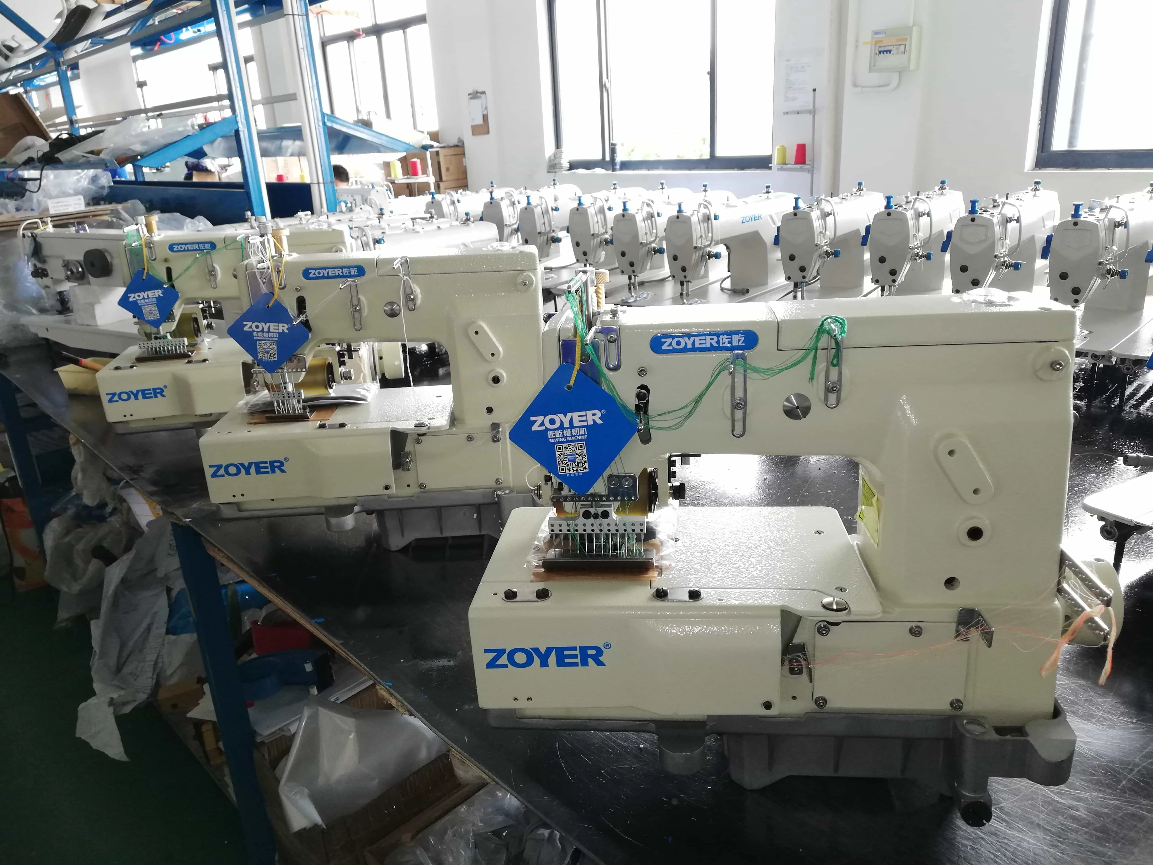 ZY1406P Zoyer Flat Bed Multi Needles Double Chain Stitch Sewing Machine With Puller