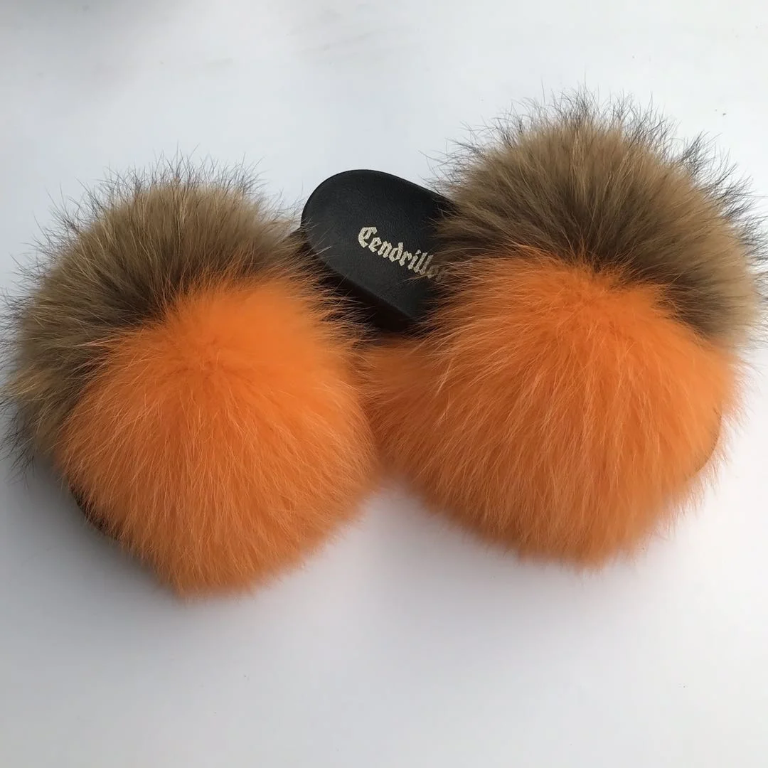 Fashionable high quality fur home slippers fur white  fur slippers