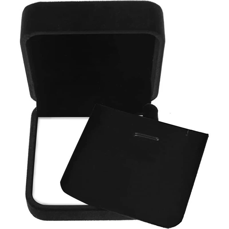 Black Velvet Pendant Necklace Case Classic Jewelry Gift Box for Wedding Christmas Birthday Gift Displays Showcases Boxes