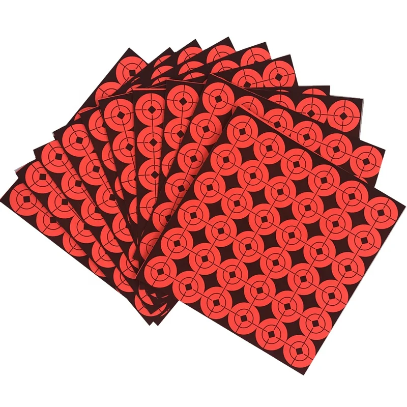 Red 9mm airgun Shooting Paper Target Pellet Clays Paper  Stickers Shooting Target