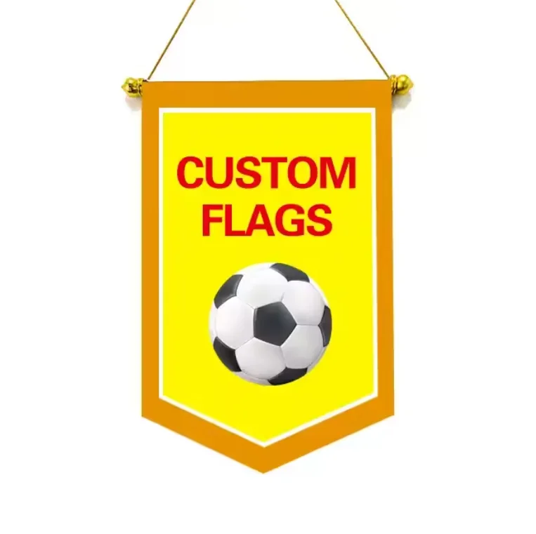 Double Sided Custom Football Soccer Club Fans Pennant Flag Wall Decoration Pennant