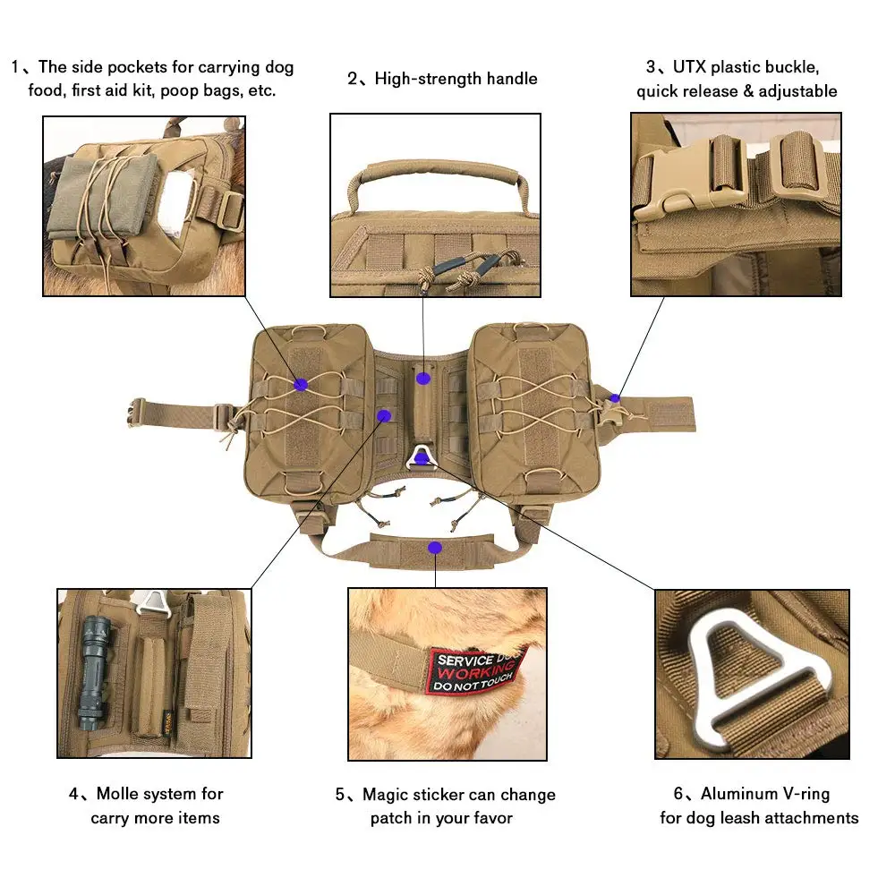 Custom wholesale private logo large dog pack hound dog saddle bag dog vest harness backpack with bag large