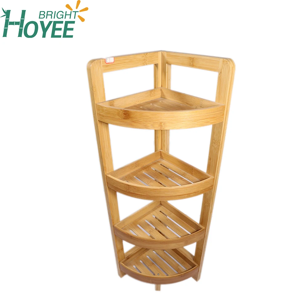 Bamboo Bathroom Storage 3 Tier Corner Shelf Rack Unit Shelves Stand