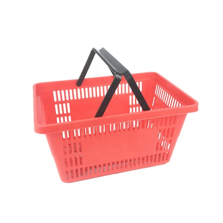 Manufacturer wholesale 28L supermarket store PP plastic shopping hand basket