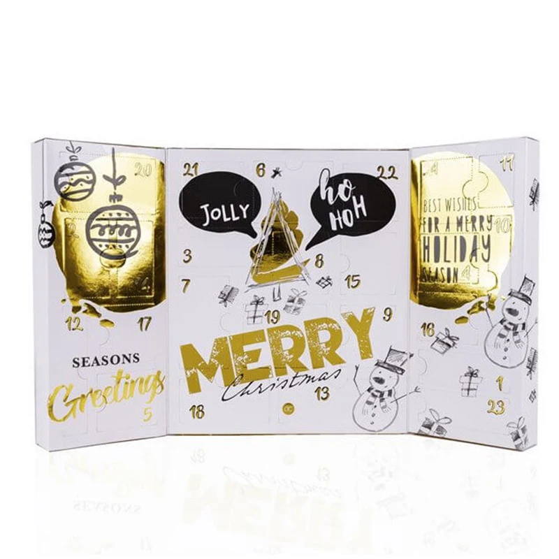 
Make up Advent Calendar Box Custom Cardboard Box 24 Days Packaging Empty Cardboard Gift Box Paper Christmas Advent Calendar 