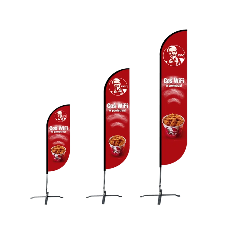 Wholesale Promotion Sports 12ft 3m Flying Banner Outdoor Event Advertising Beach Swooper Feather Flags