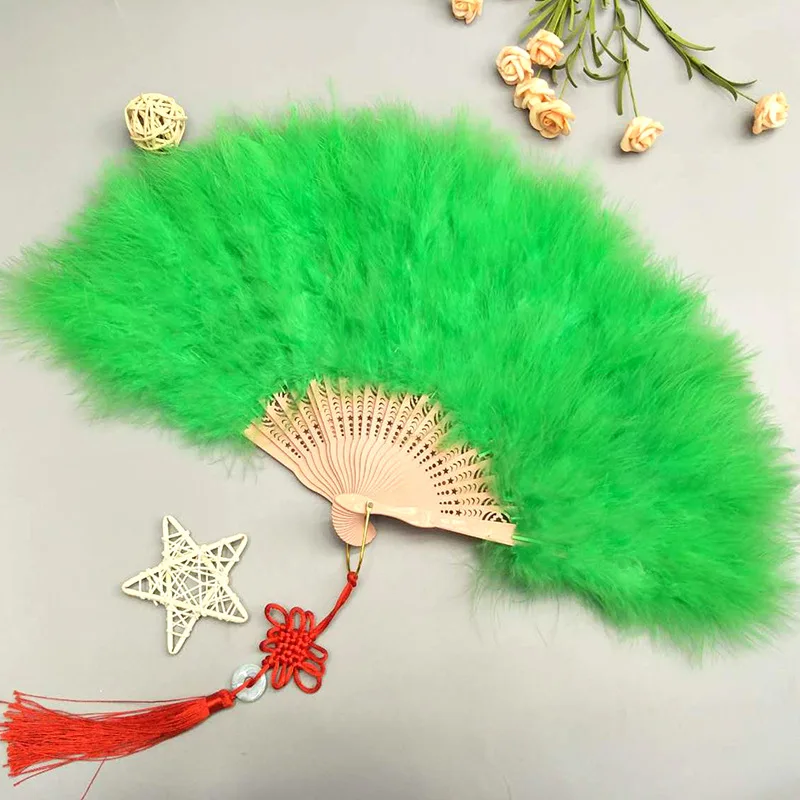 Handmade Fancy Dress Costumes Dancing Wedding Turkey Feather Fan
