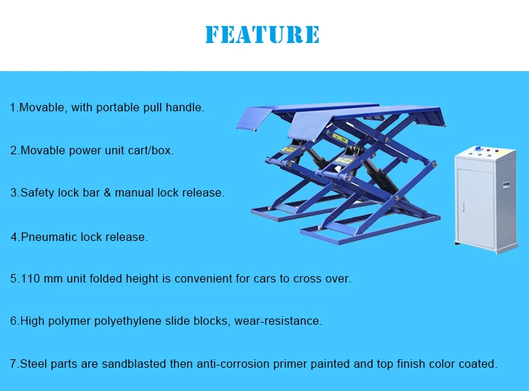 Car van bus electric hydraulic wheelchair lift 3000KG ultra thin scissor car lift