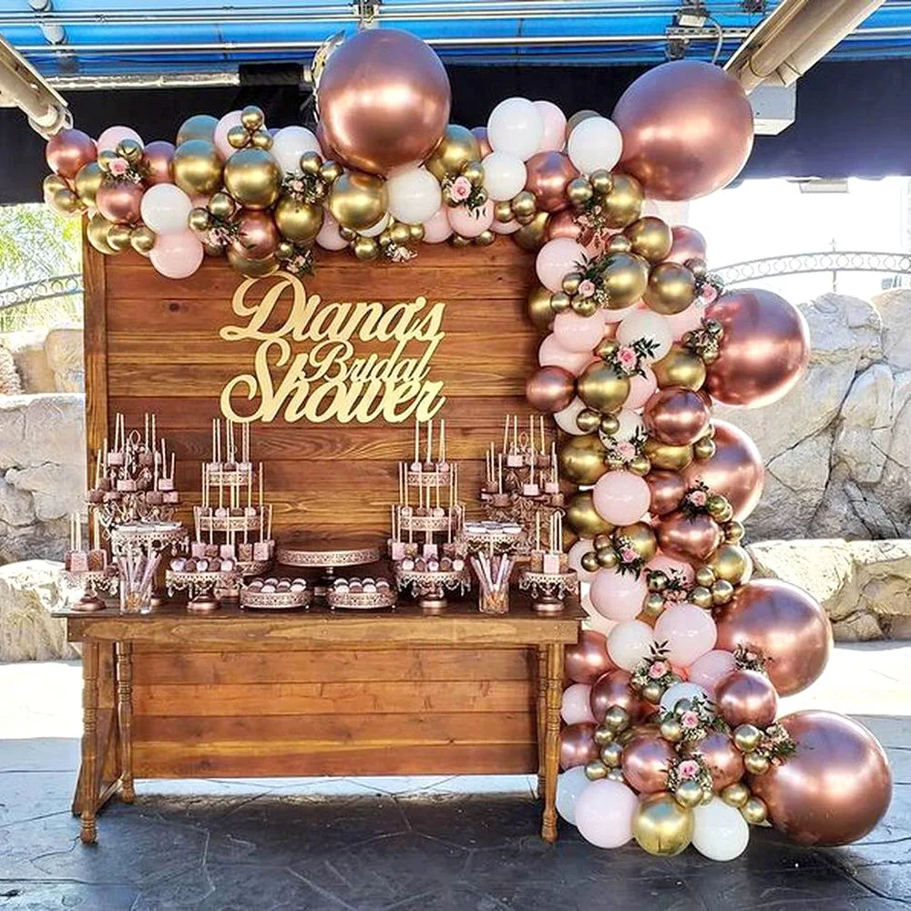 Cross-border new product rose gold balloon set wedding holiday decoration pink balloon decoration one drop delivery