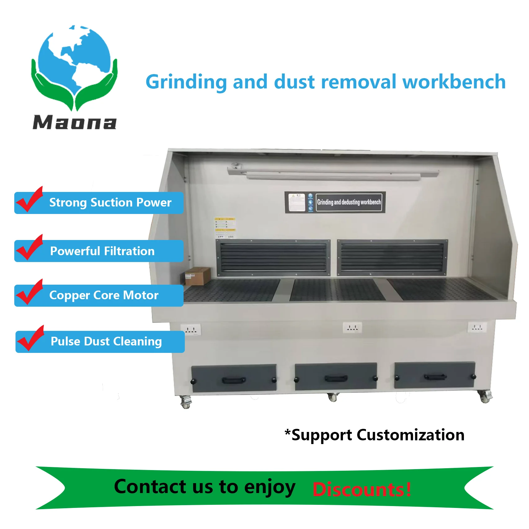 Professional Manufacturer Sale Durable Grinding Downdraft Table Dust Collector for Powder