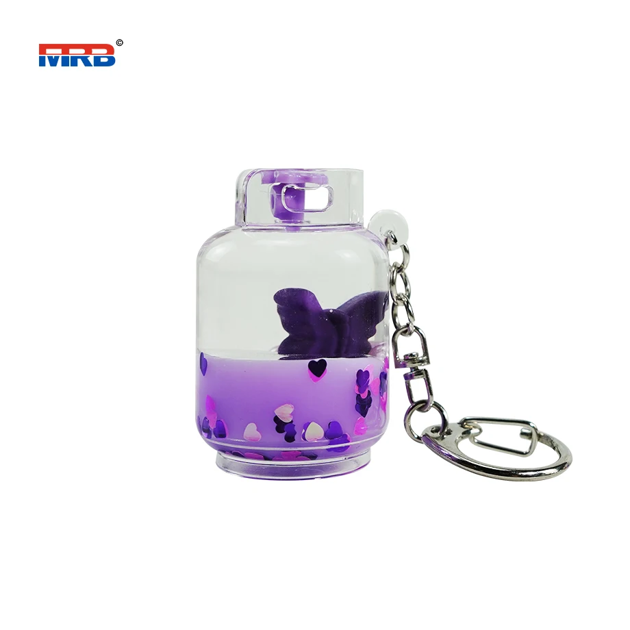 Girls Women Interesting Help Relax Floating bear Baby Moving Sand Bottle Keychain Keyring holder stand for teacher gift