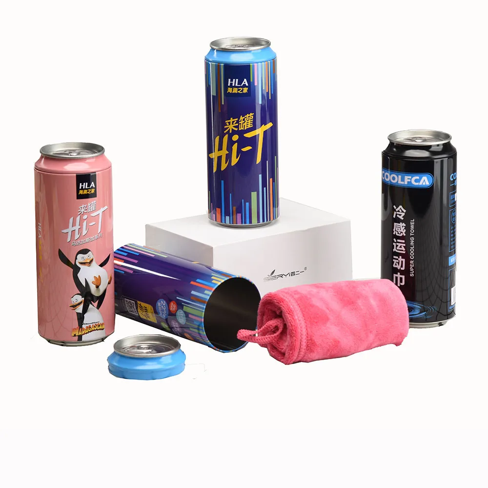 Empty custom logo metal beer can cover underwear storage case sock T-shirt canister beer can for gift