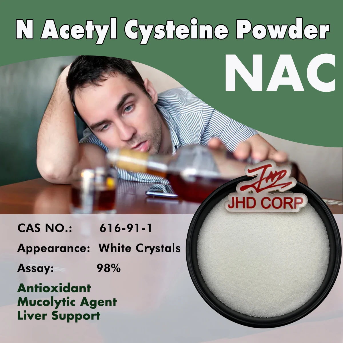 USA / EU Warehouse Food Grade N-acetyl-l-cysteine CAS 616-91-1 NAC N-acetyl cysteine Powder
